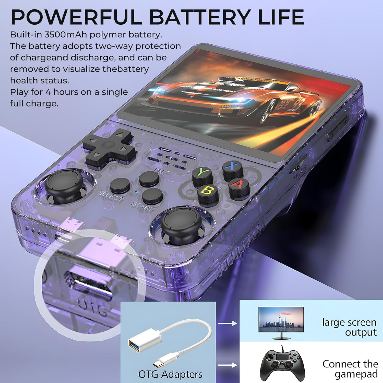 R36S Pro Retro Handheld Game Console, 3.5In IPS , 128GB Preloaded with 40000+Cla