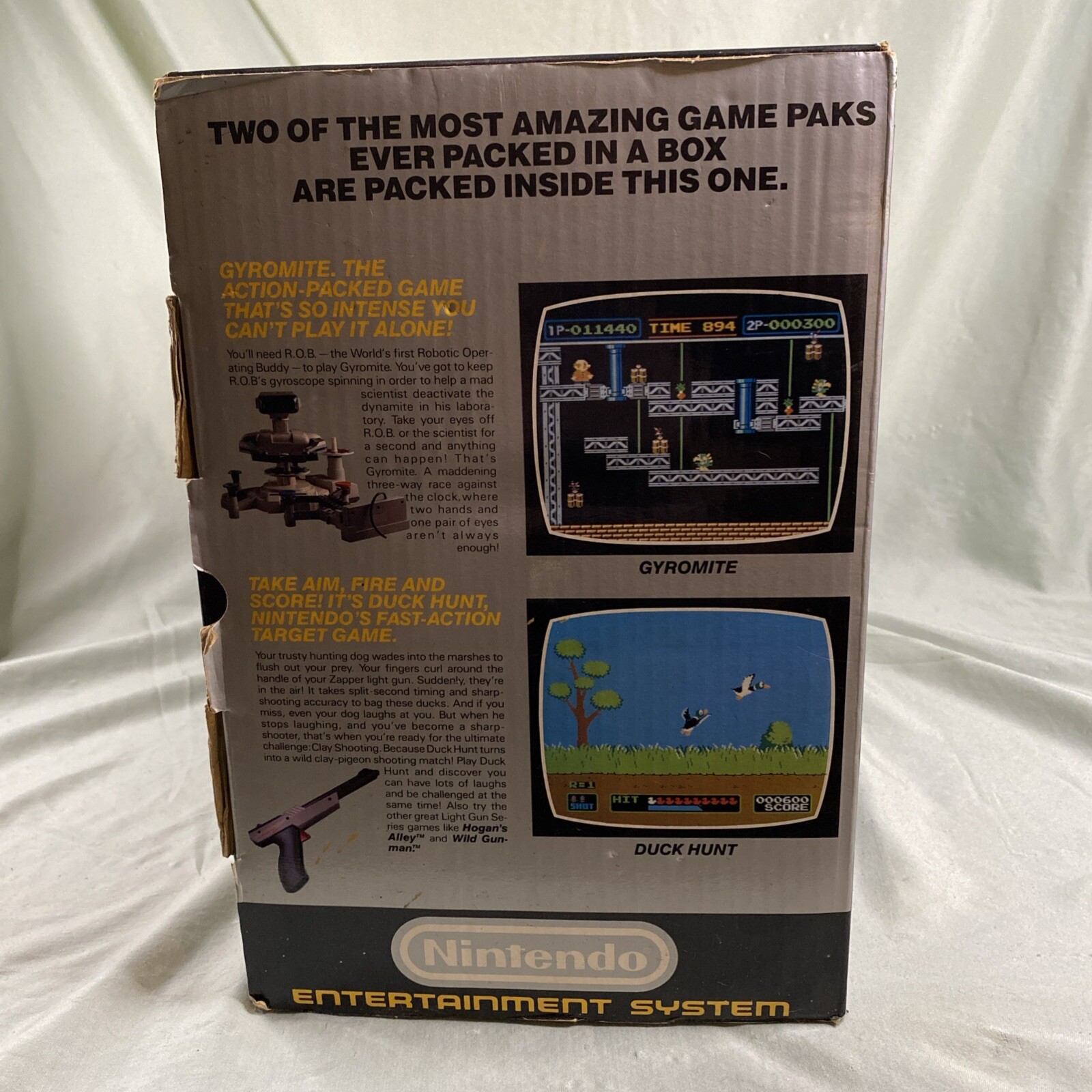 Complete In Box Nintendo NES DELUXE Set ROB Robot Duck Hunt Zapper Gun 80s