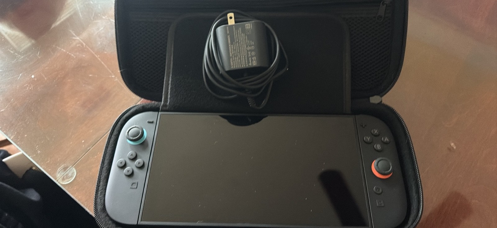 Nintendo Switch HAC-001(-01) with Blue and Red Joy-Con Controllers and Mario…