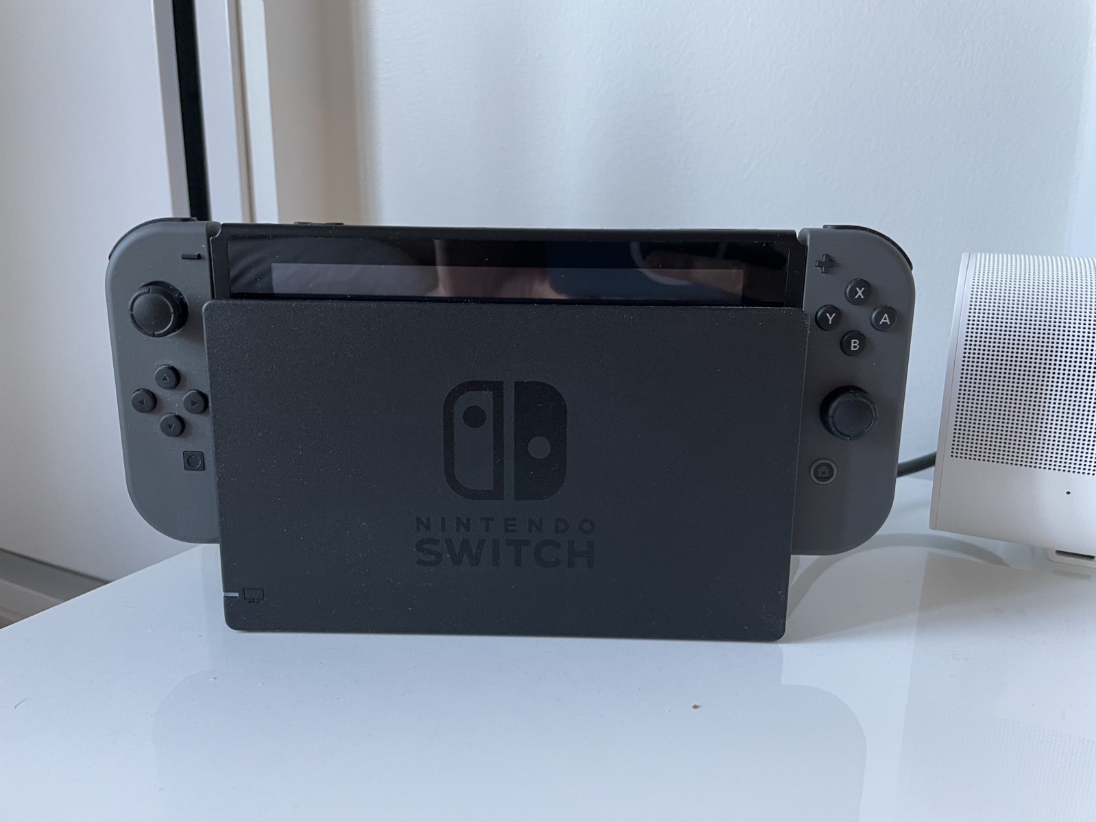 Nintendo Switch with Gray Joy Cons + Dock + Mario Tennis Aces + Extra Controller