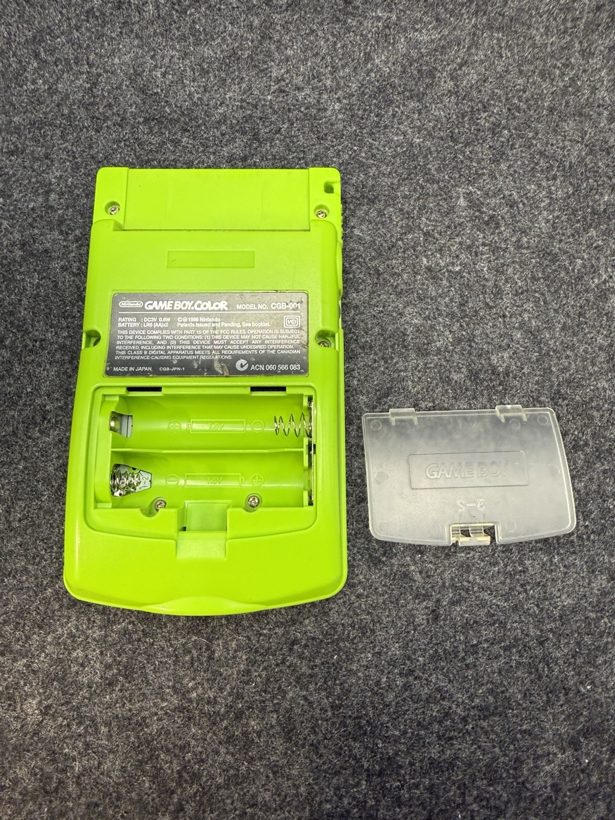 Nintendo Game Boy Color Kiwi Green – Pokémon Screen – Audio Issue / No Sound