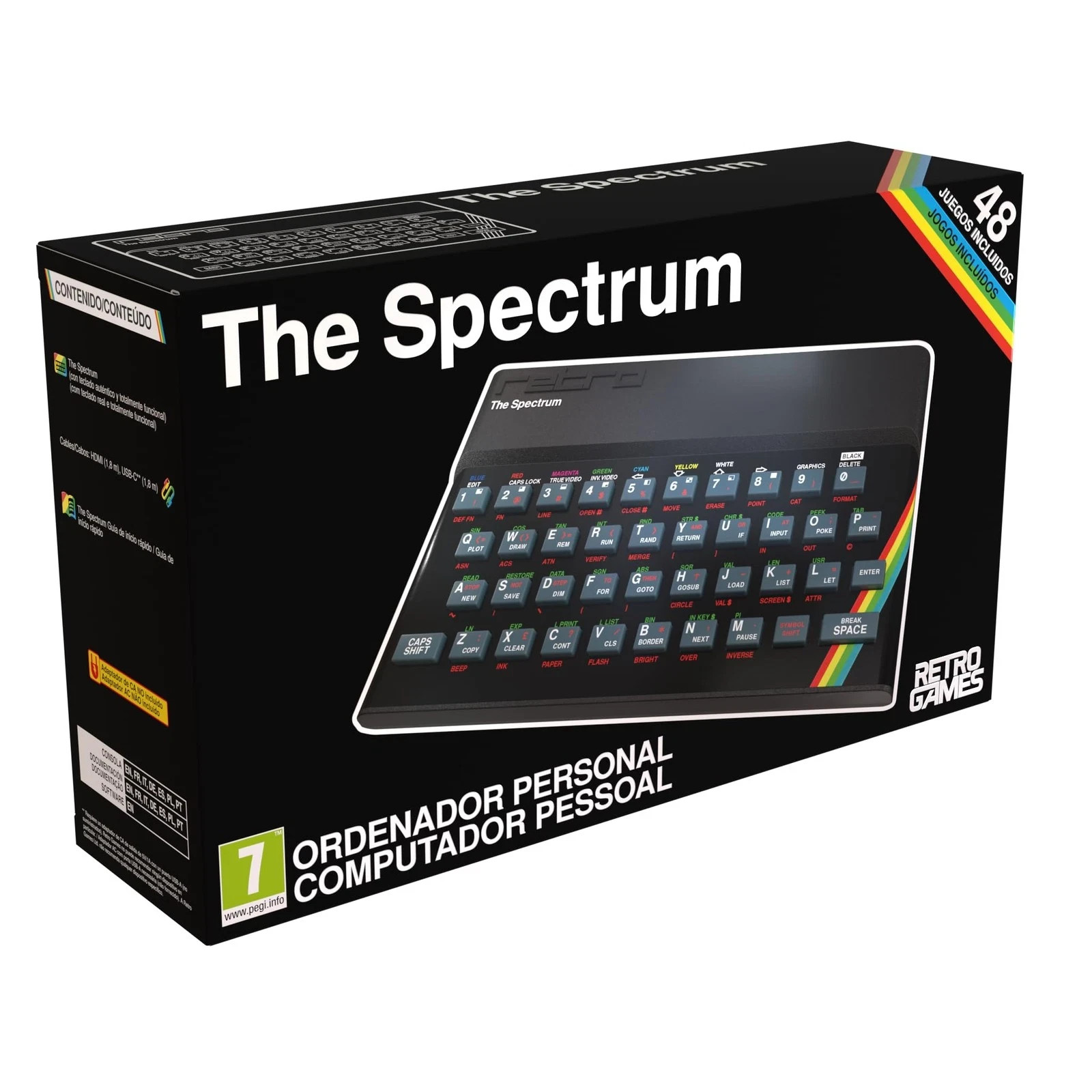 2024 The Spectrum Classic Mini HDMI Console with 48 Built-in Games – IN USA
