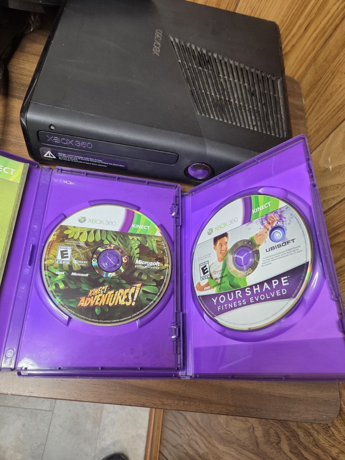 Xbox 360 S Slim Black Model 1439 Console Power Adapter Kinect 2 Games Lot WORKS