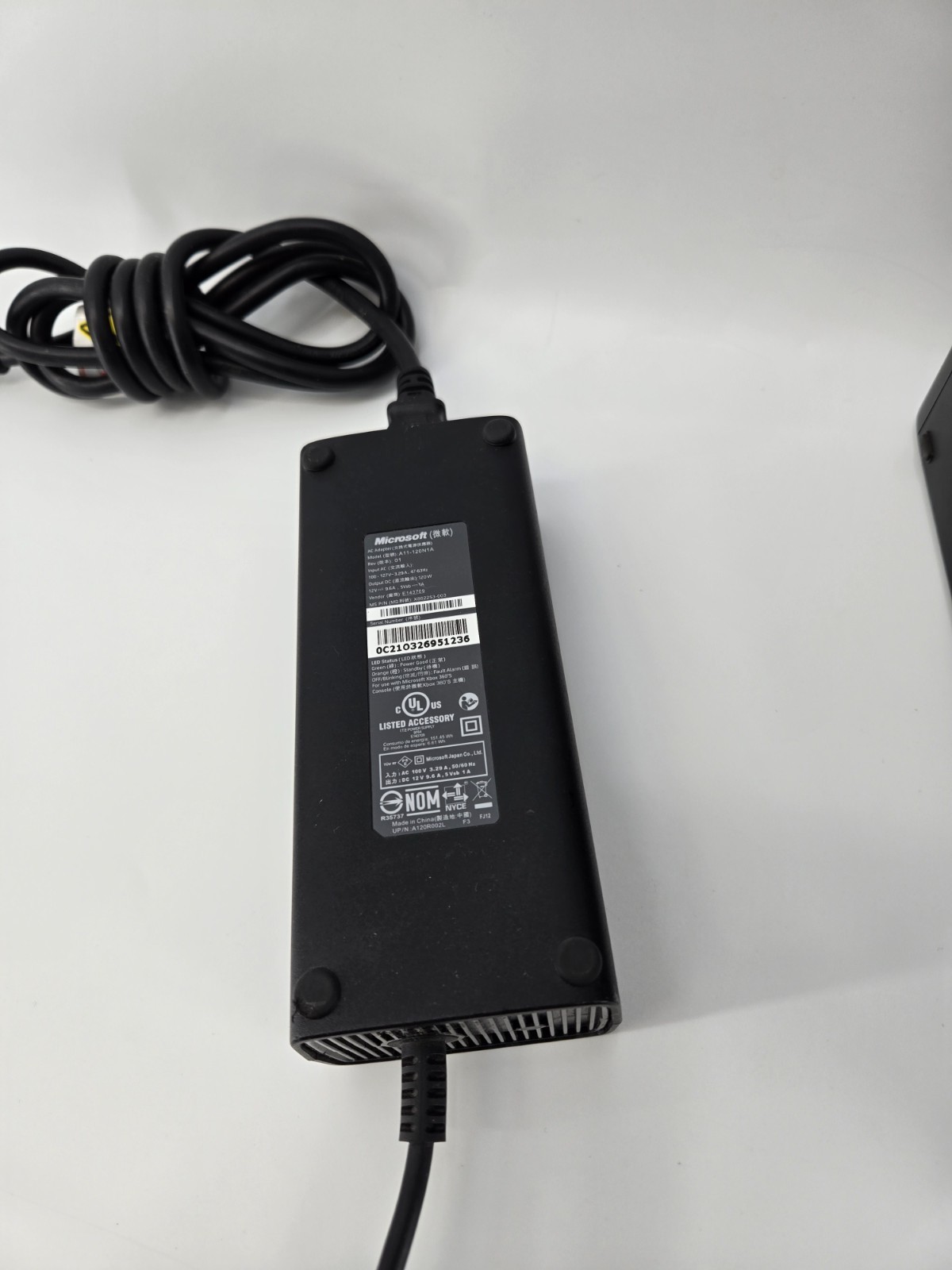 Microsoft Xbox 360 S Slim Black (Model 1439) Console with Power Adapter