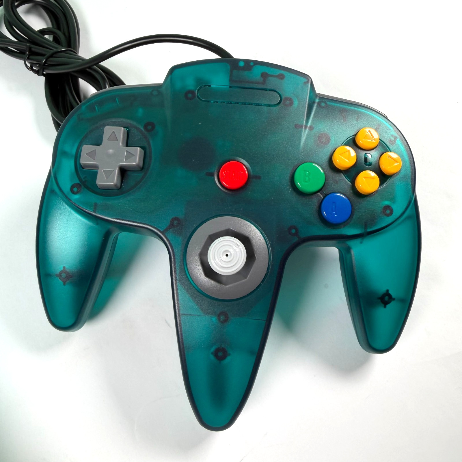 Nintendo 64 Ice Blue Clear Console, Region Free Works + Controller + Cords, Read
