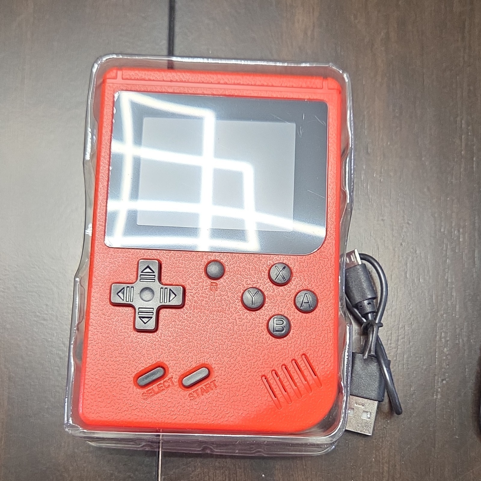 Game Box Plus Handheld System Red Backlit Screen w/ AV & USB-A Cables Manual