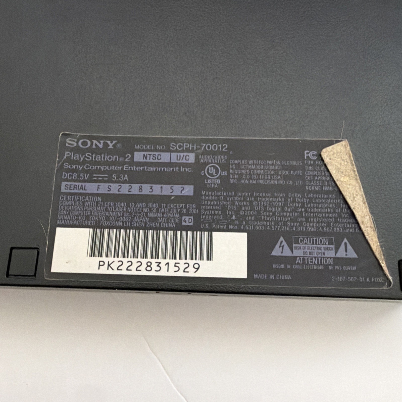 Sony PlayStation 2 PS2 Slim – SCPH-70012 – Console,controller & Cords – Tested