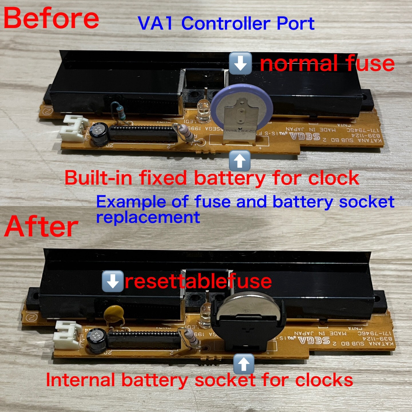 Sega Dreamcast VA1 OEM Case No GD-ROM ODE-Ready Battery Mod Power Socket Fuse