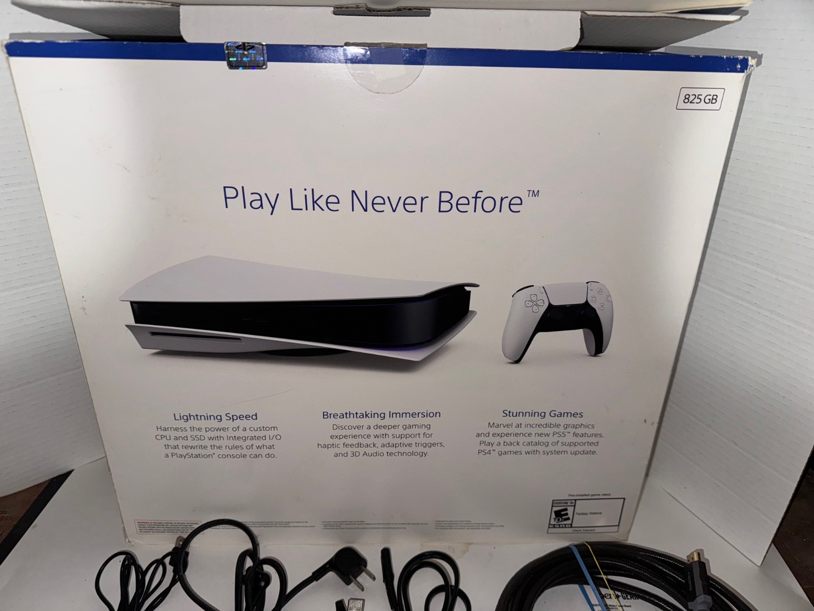 Sony PlayStation 5 Disc Edition 825GB Home Console White. With Cooling Stand.