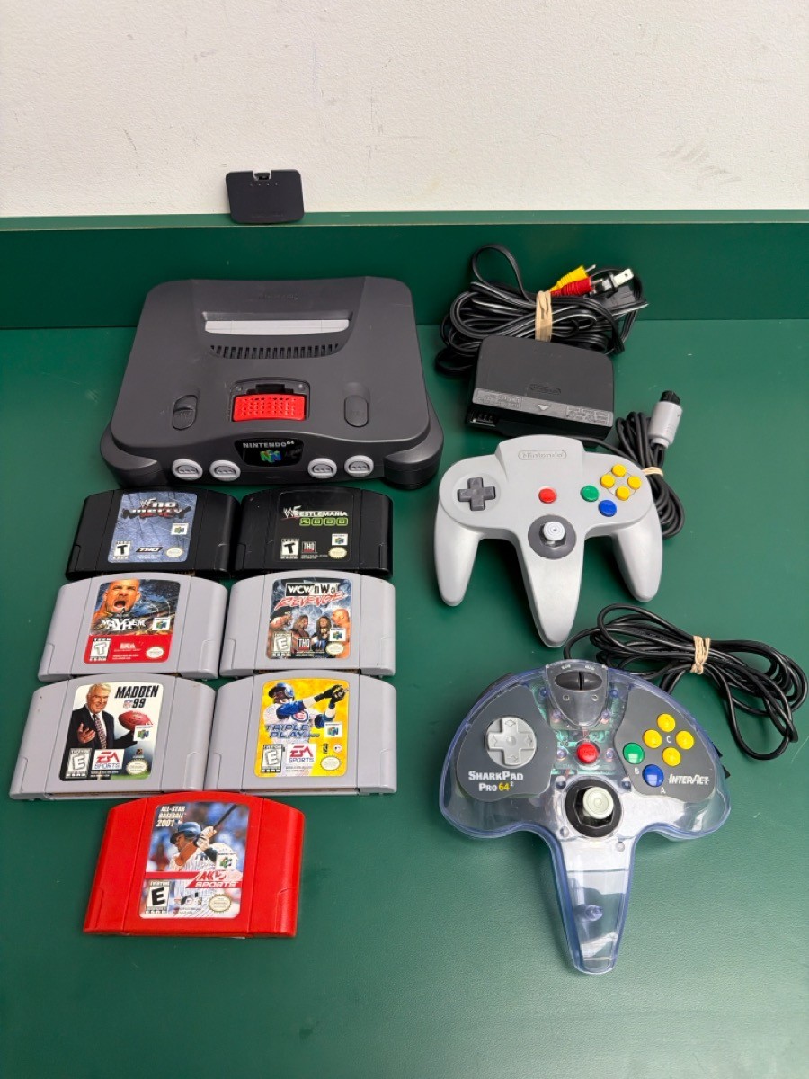 Nintendo 64 Console Bundle w/ Red Memory Expansion 2 OEM Controller (EZ5002294)