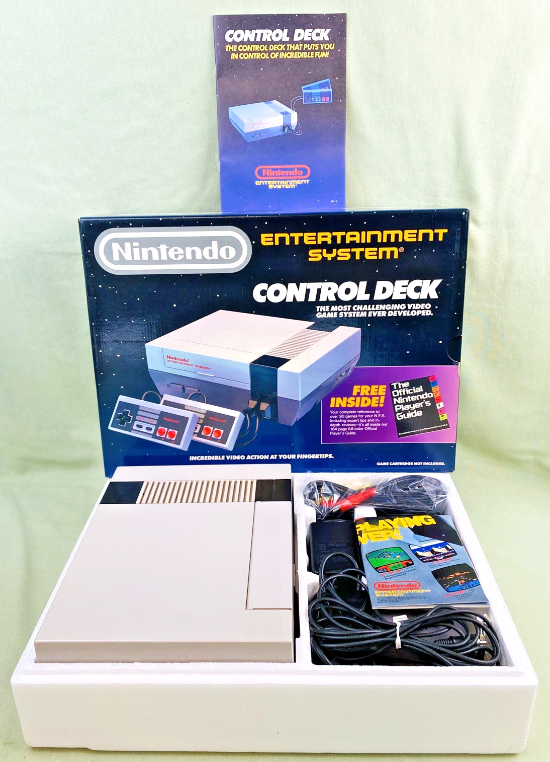 VTG. 1987 NES Nintendo Control Deck w/ Manual, Poster, Controllers & Accessories