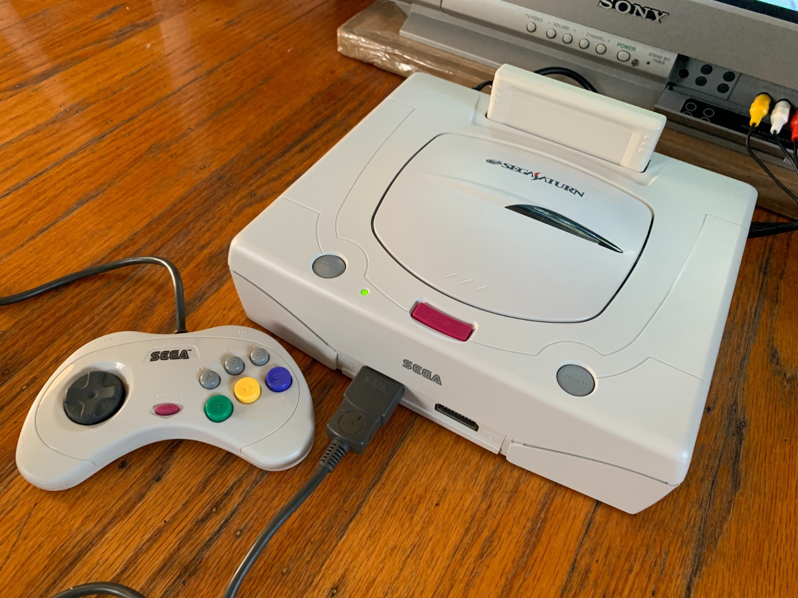 Sega Saturn white Japanese console system Fighters Megamix Daytona USA Circuit