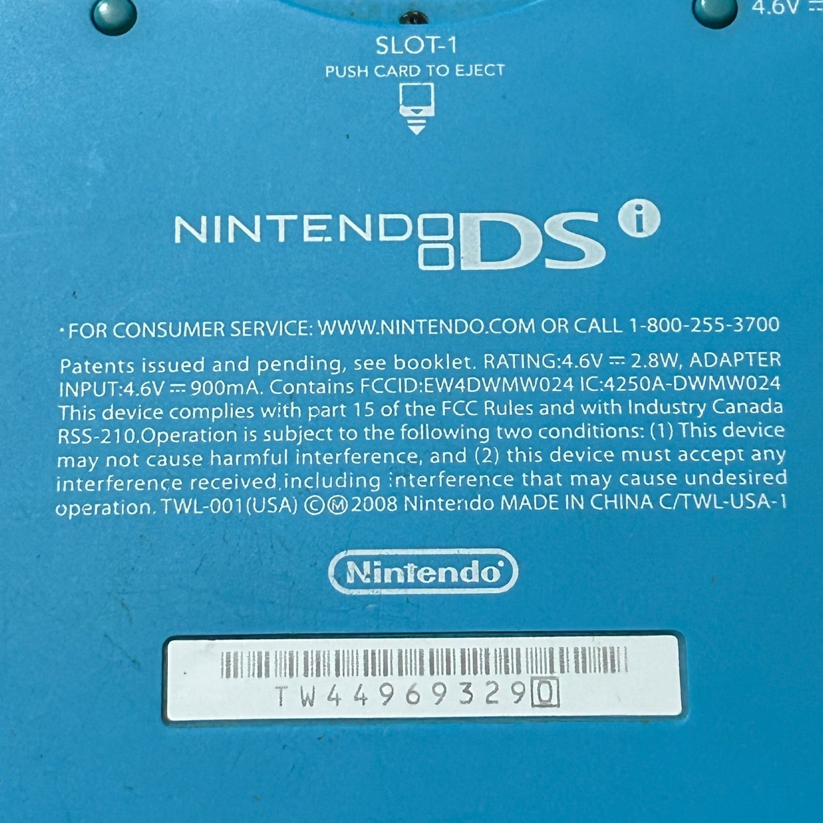 Nintendo DSi Handheld Console Blue Electric Blue With Charger TWL-001