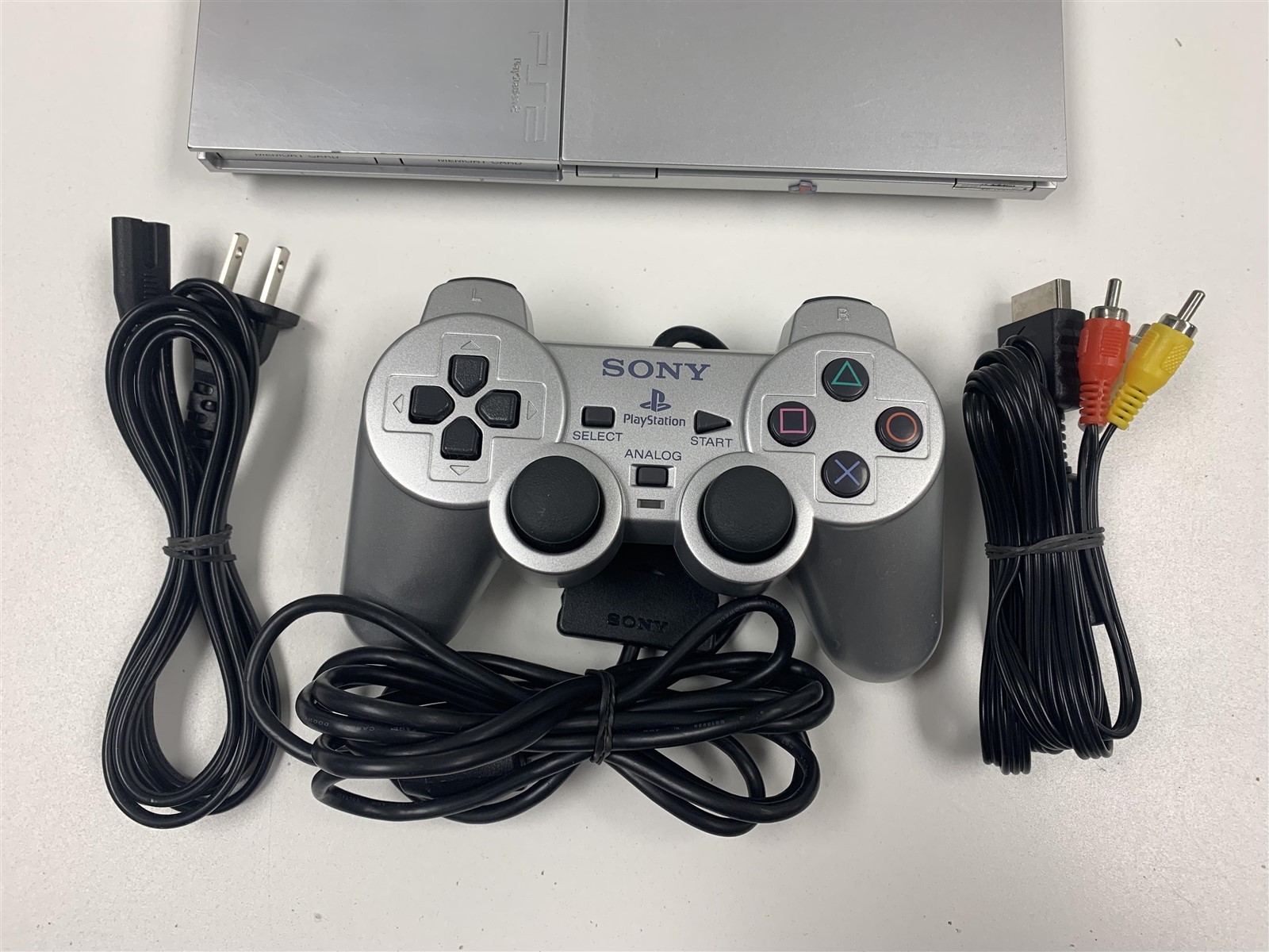 Sony PlayStation 2 PS2 Slim Silver Console Bundle with 1 Sony Controller
