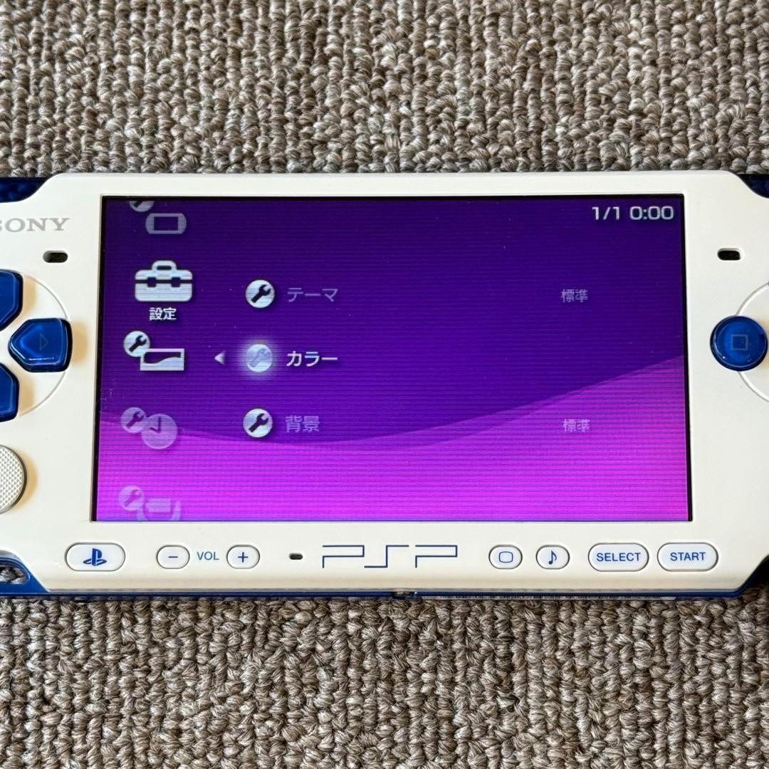 SONY Playstation PSP 3000 Blue White Game Console Good Tested Condition Japan