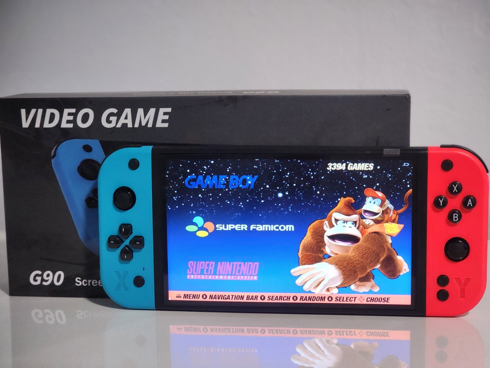 G90 Handheld Game Console Blue Red Multiplayer Super Nintendo Game Boy Support