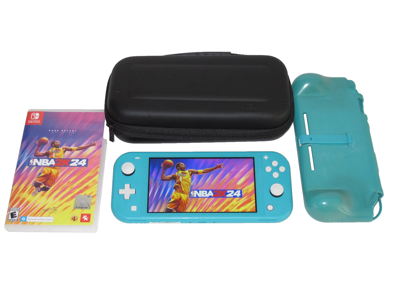 Nintendo Switch Lite Turquoise Handheld Console Bundle MINT w/ Game & Charger!