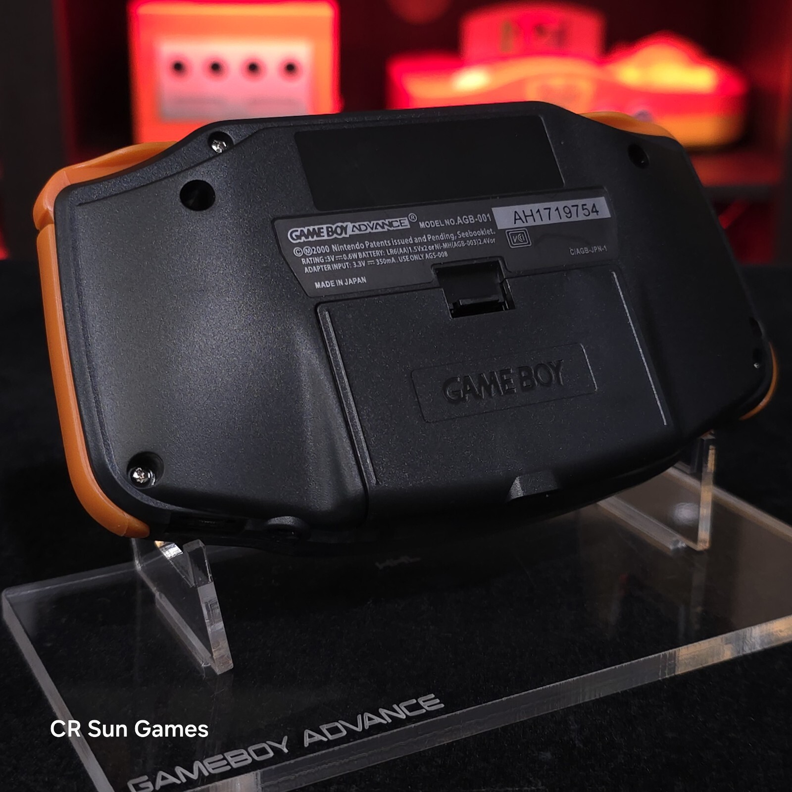 Black Halloween Special Game Boy Advance GBA iPS V5 LCD USB-C 1800 mAh Battery