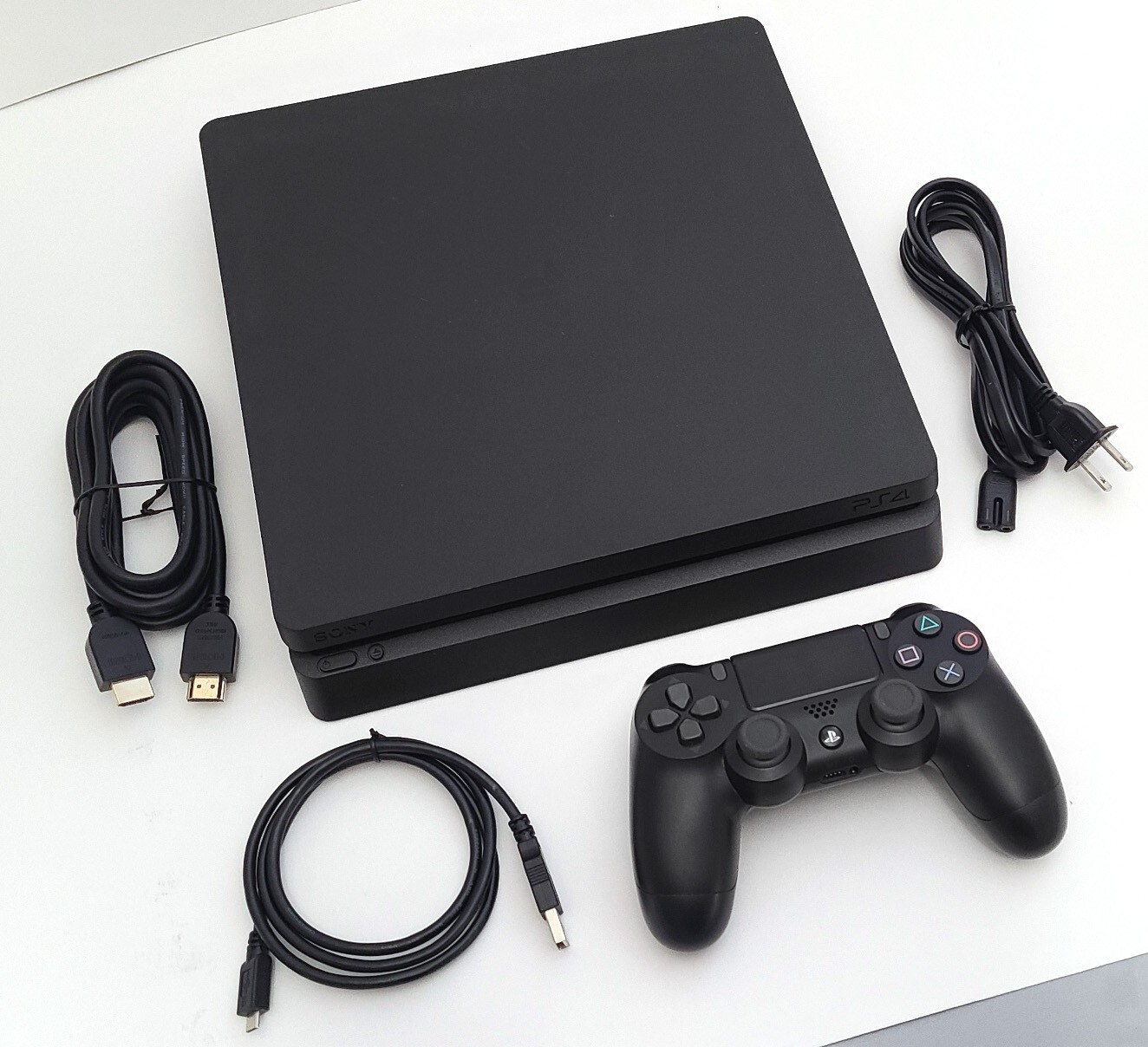 Sony PlayStation 4 SLIM Matte Black 1TB Video Gaming Console System Bundle PS4