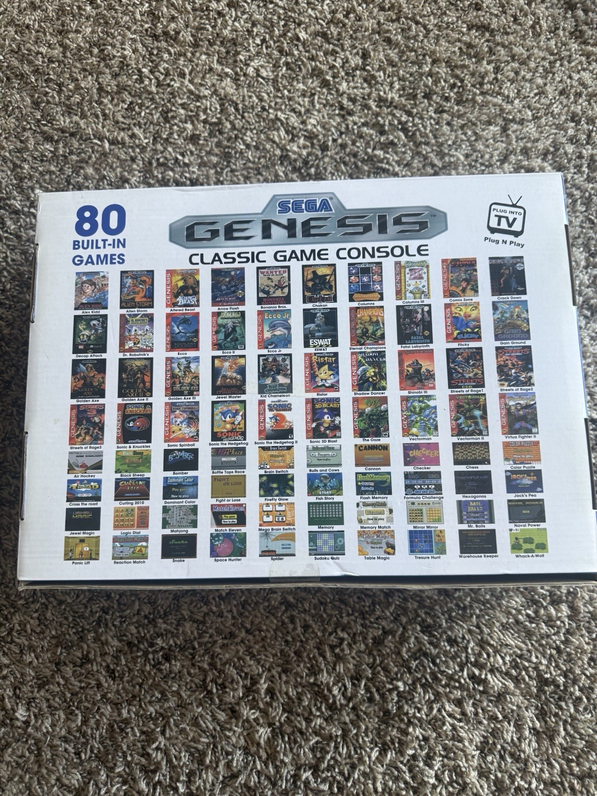 SEGA Genesis Classic Black Game Console with 80 Preloaded Games w/Sonic Hedgehog
