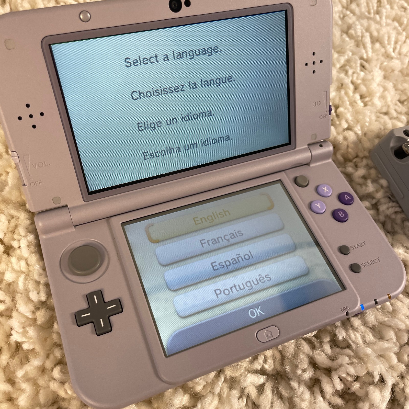 Nintendo New 3DS XL Super Nintendo SNES Edition Gray Purple NTSC RED-001 Tested