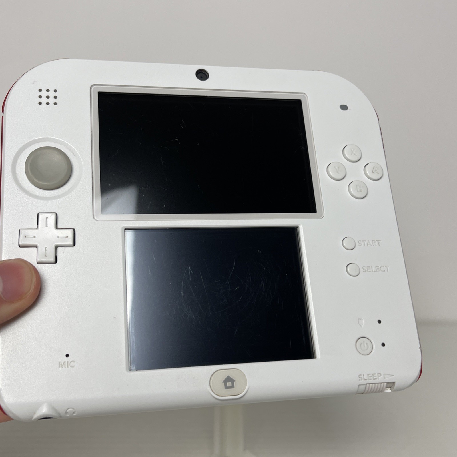 Nintendo 2DS Handheld Game Console FTR-001 Red White Tested Works