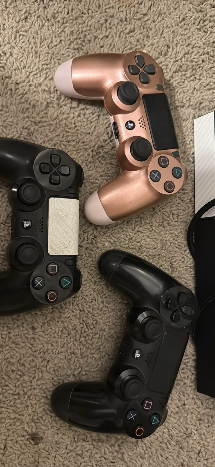 PS4 Black and White with Three Controllers, HDMI cord