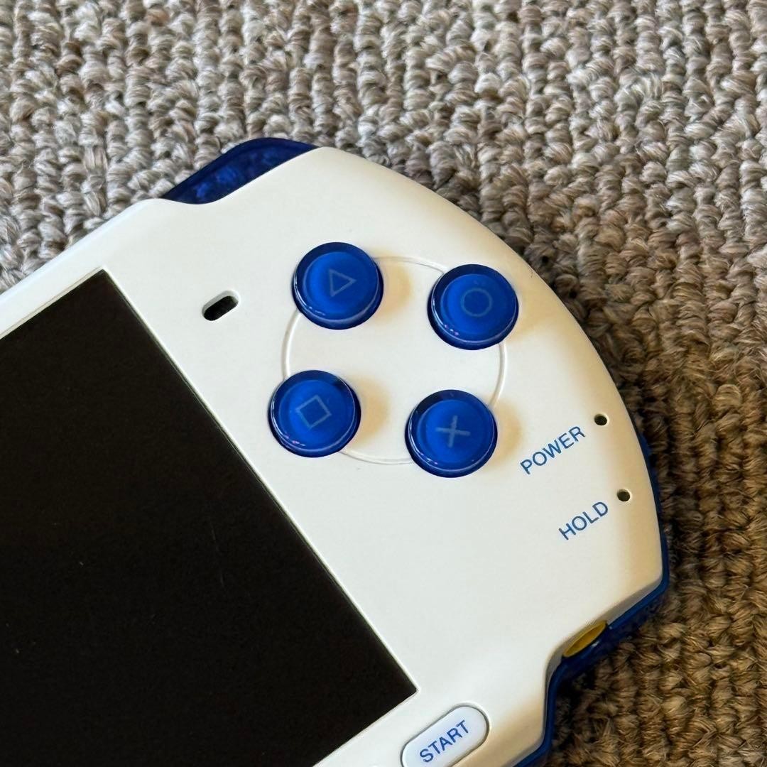SONY Playstation PSP 3000 Blue White Game Console Good Tested Condition Japan