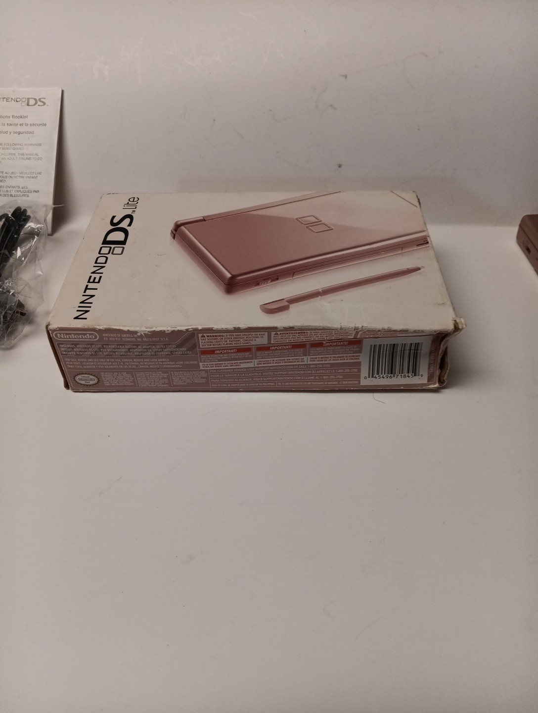 Nintendo DS Lite Metallic Rose Pink System And Adaptor No Charger Tested
