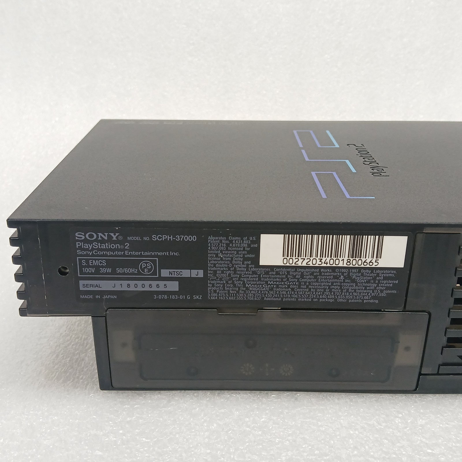 USA Region Fat PS2 Clear Zen Black Console Sony PlayStation 2 SCPH-37000 39001
