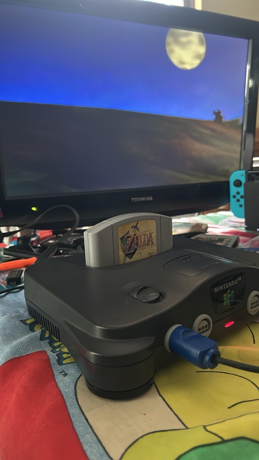 Nintendo 64 Charcoal Grey Console Nus-001 Controller Zelda Ocarina Of Time