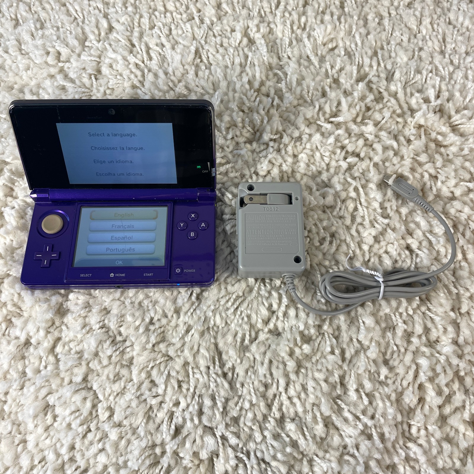 Nintendo 3DS Midnight Purple Handheld Console System CTR-001 Tested
