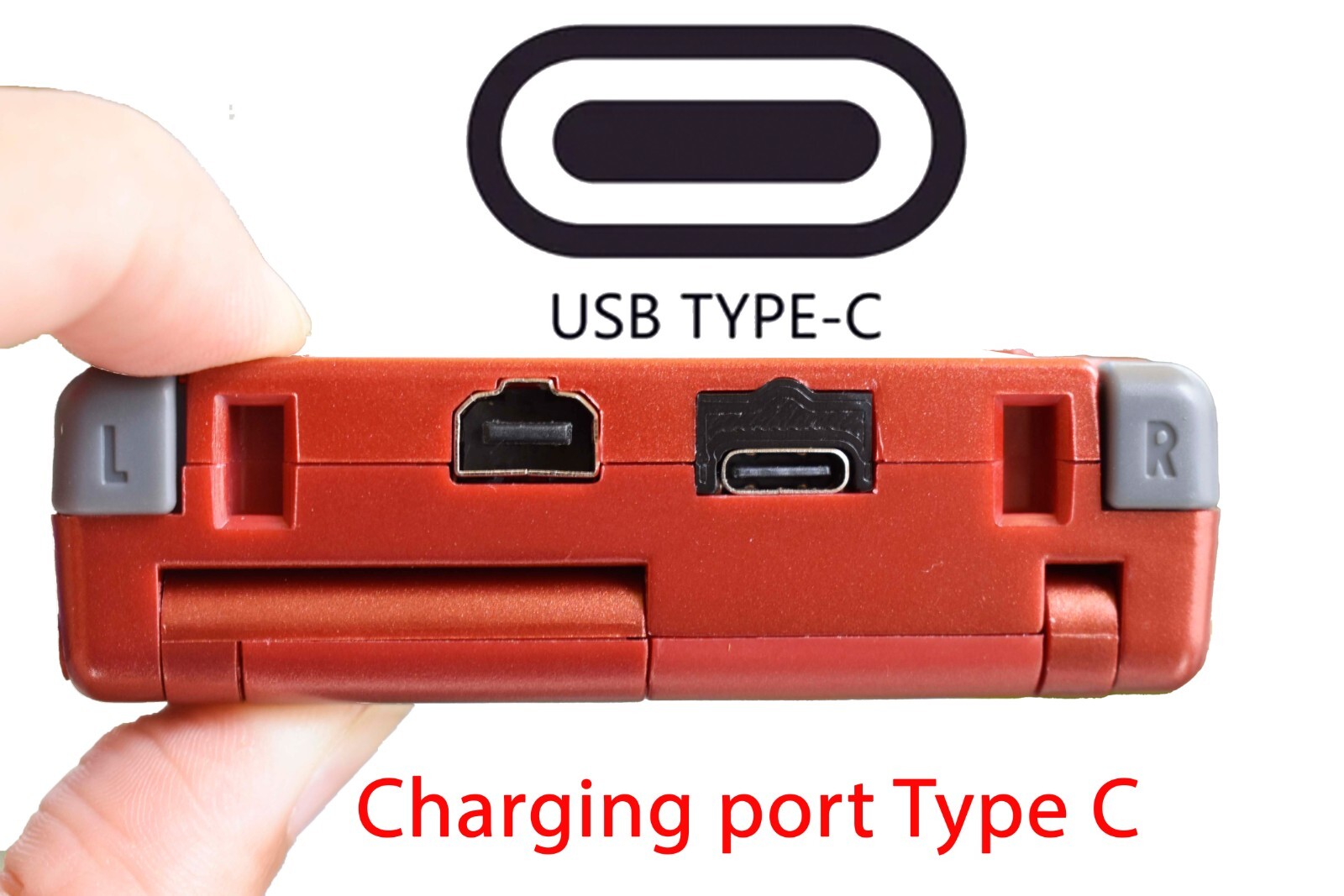 Install Charging Port Type C And Headphone Port 3.5mm For Gameboy Advance SP