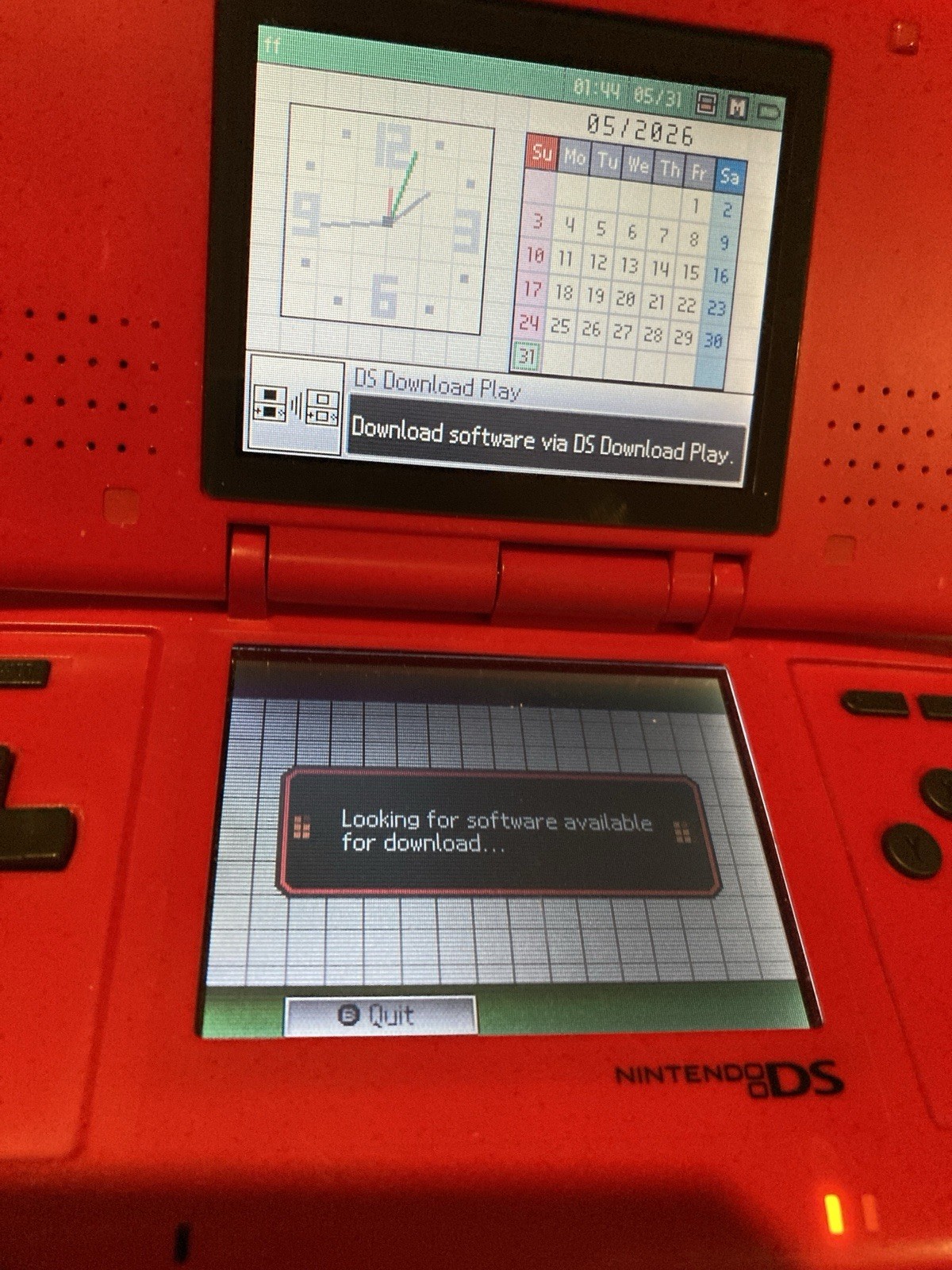 Nintendo DS Red Handheld Dual Screen Console with EVOLUTION MULTI-GAMES ON 2GB