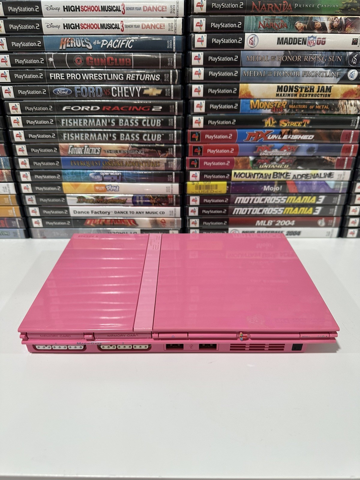 Sony PlayStation 2 Pink Slim OEM Bundle– Clean, Tested, Ready to Play + 2 Games