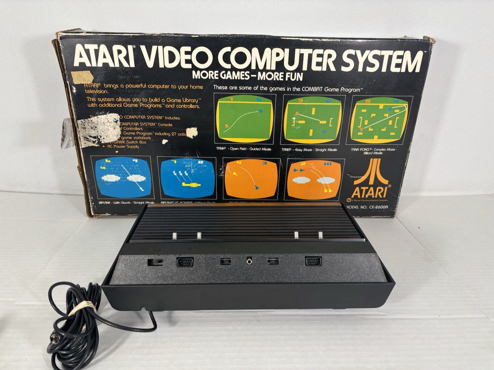 Atari 2600 Console CIB Complete In Box + 12 Games Pac-Man And More Tested READ