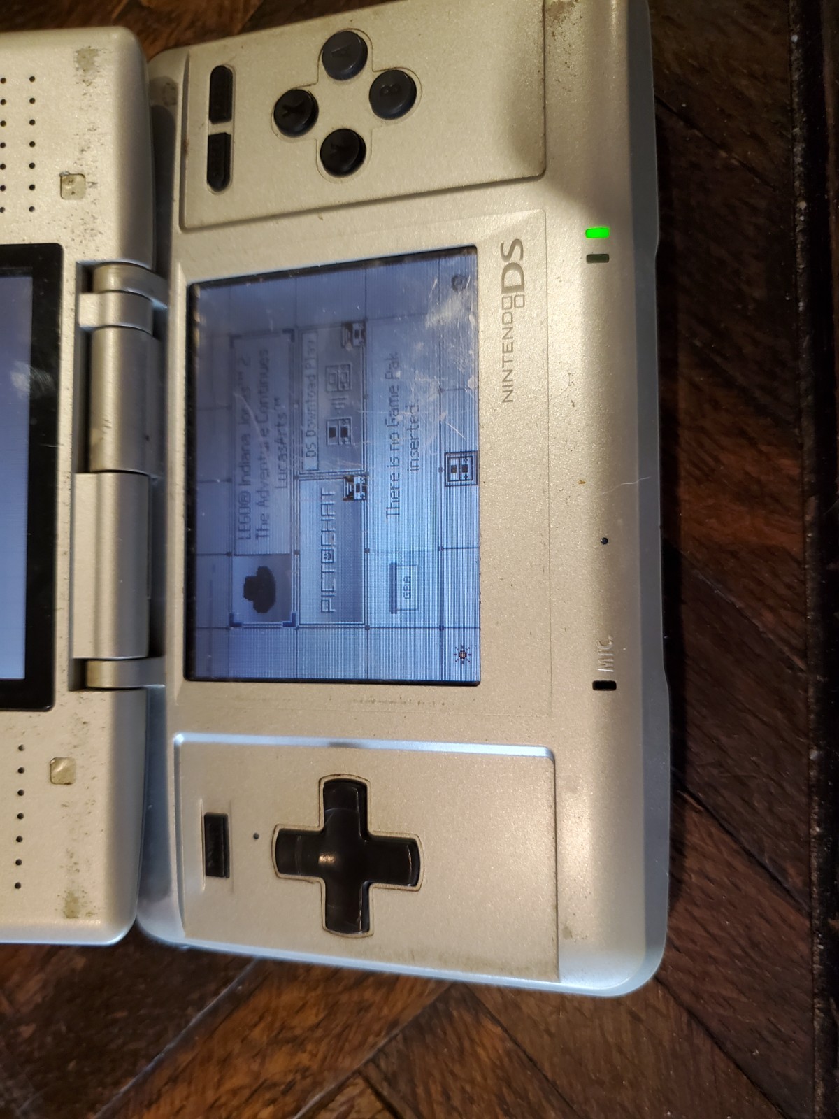 Nintendo DS Silver Handheld System, Works, Shows Wear