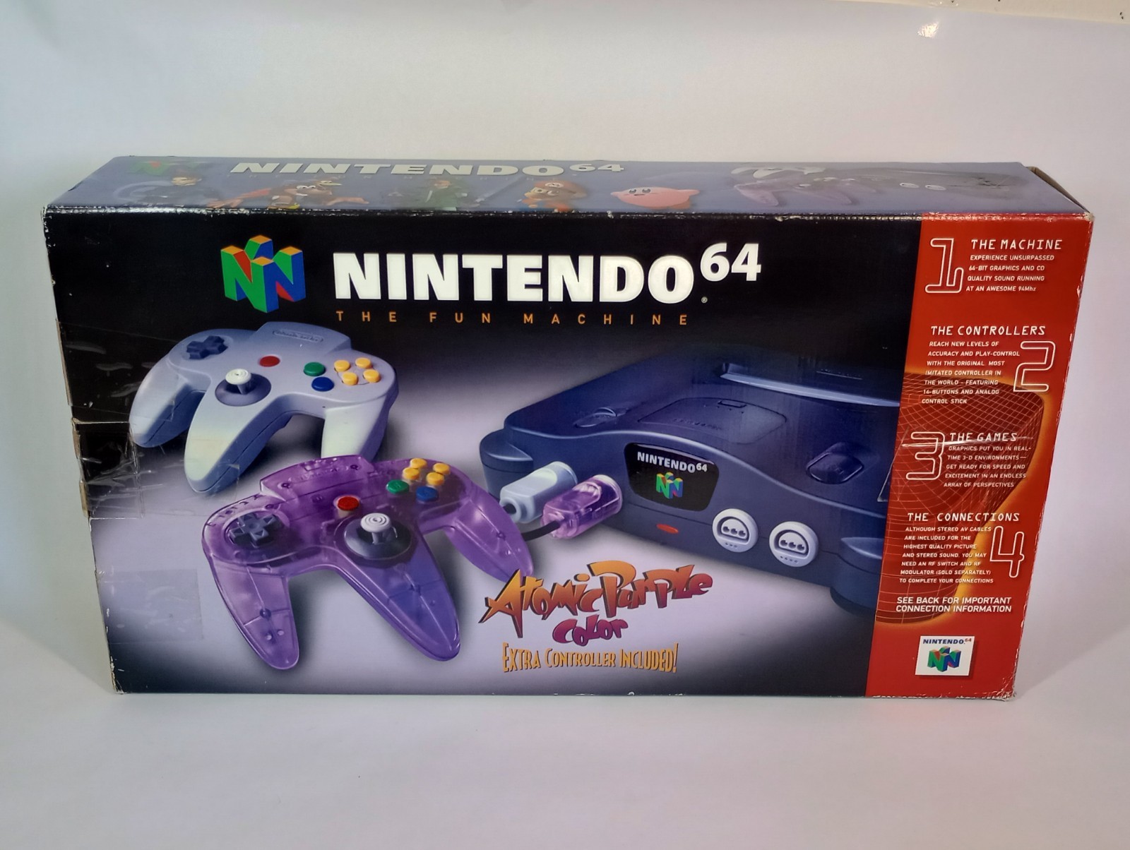 Nintendo 64 Console Bundle NUS-001 Original Box 2 Controllers 3 Games Tested