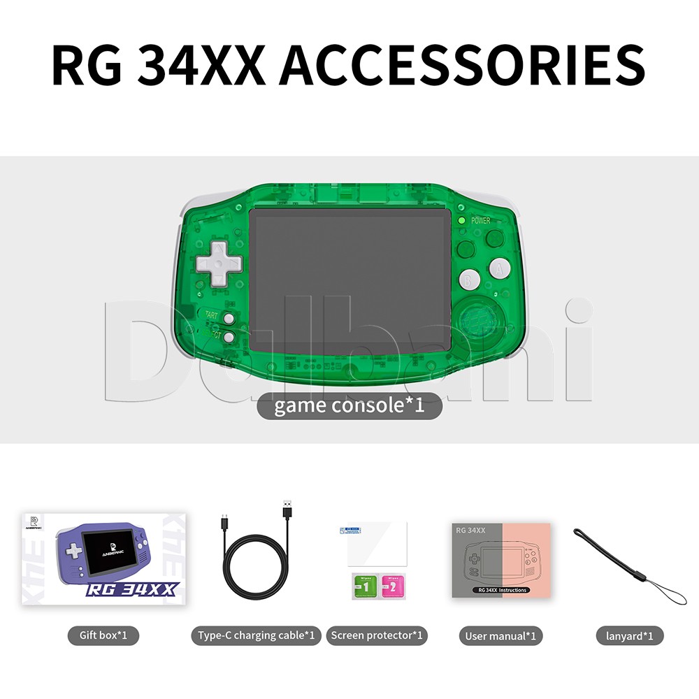 RG34XX Green Anbernic Handheld Game Console RG 34XX 64-bit Linux System 64GB