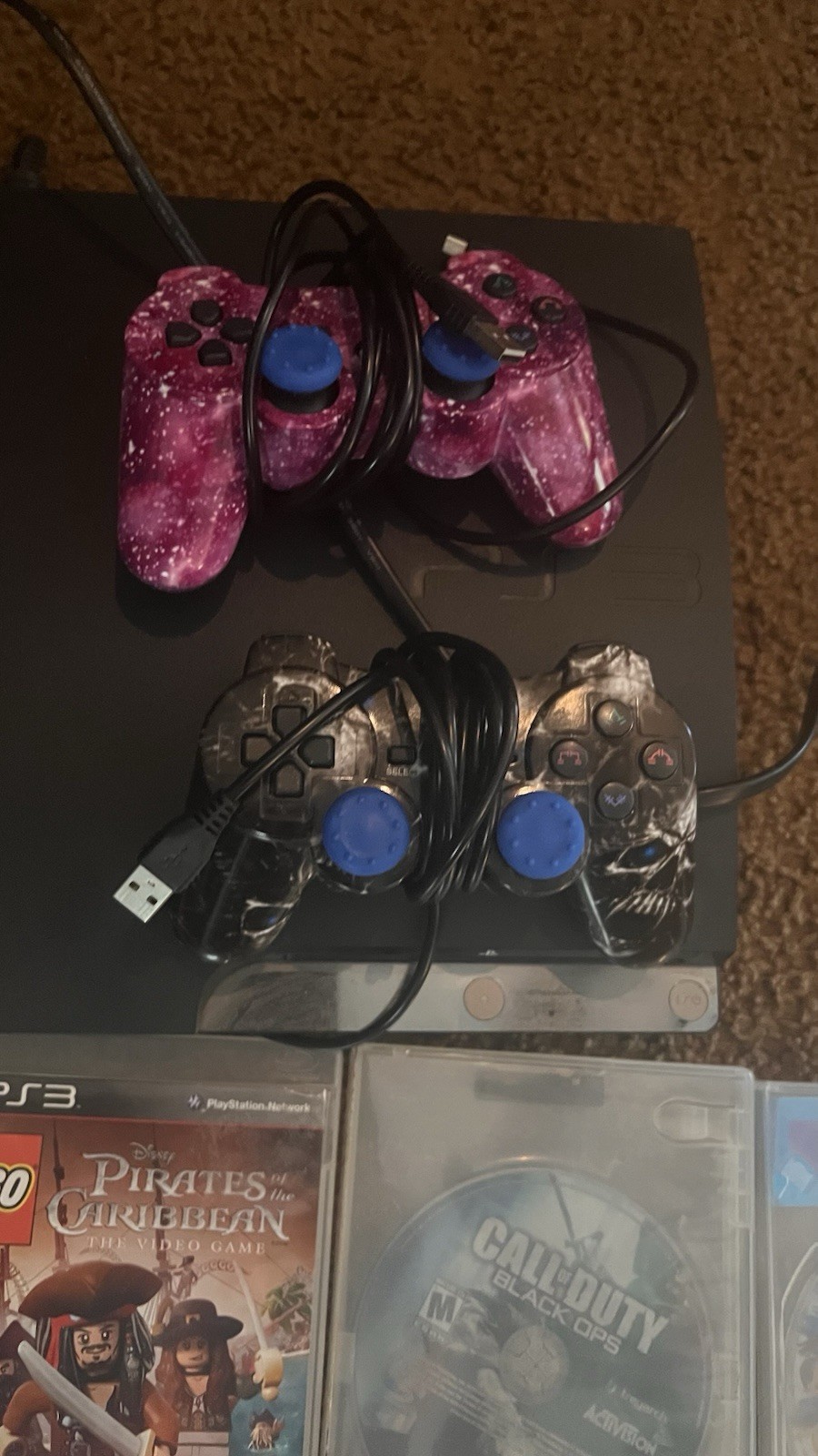 PlayStation 3 With 10 Games and Remotes Tested Works Great