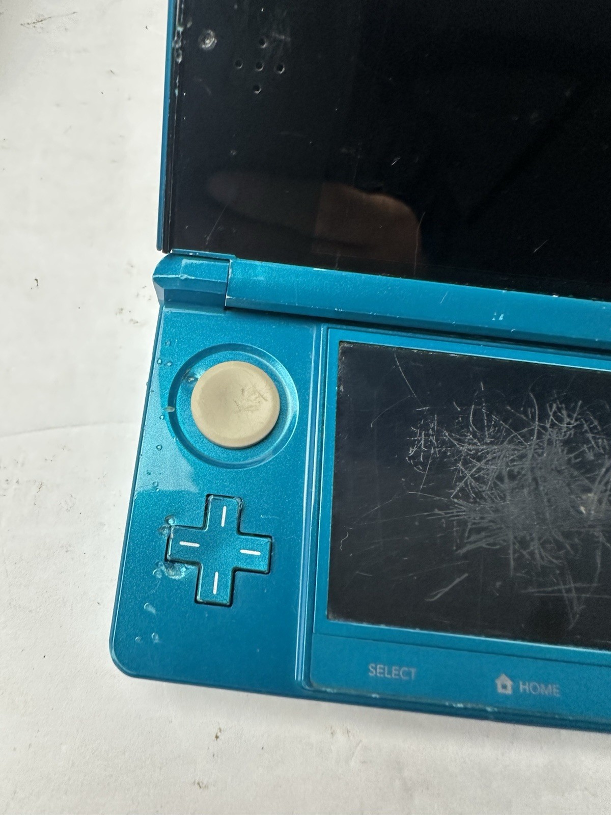 Nintendo 3DS Handheld Console – Aqua Blue (Teal) BUNDLE Cosmetic Wear Read