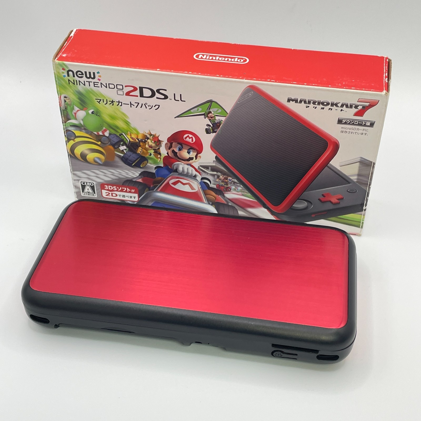 New Nintendo 2DS XL LL Mario Kart 7 Red Black Console NTSC-J (Japan) Working