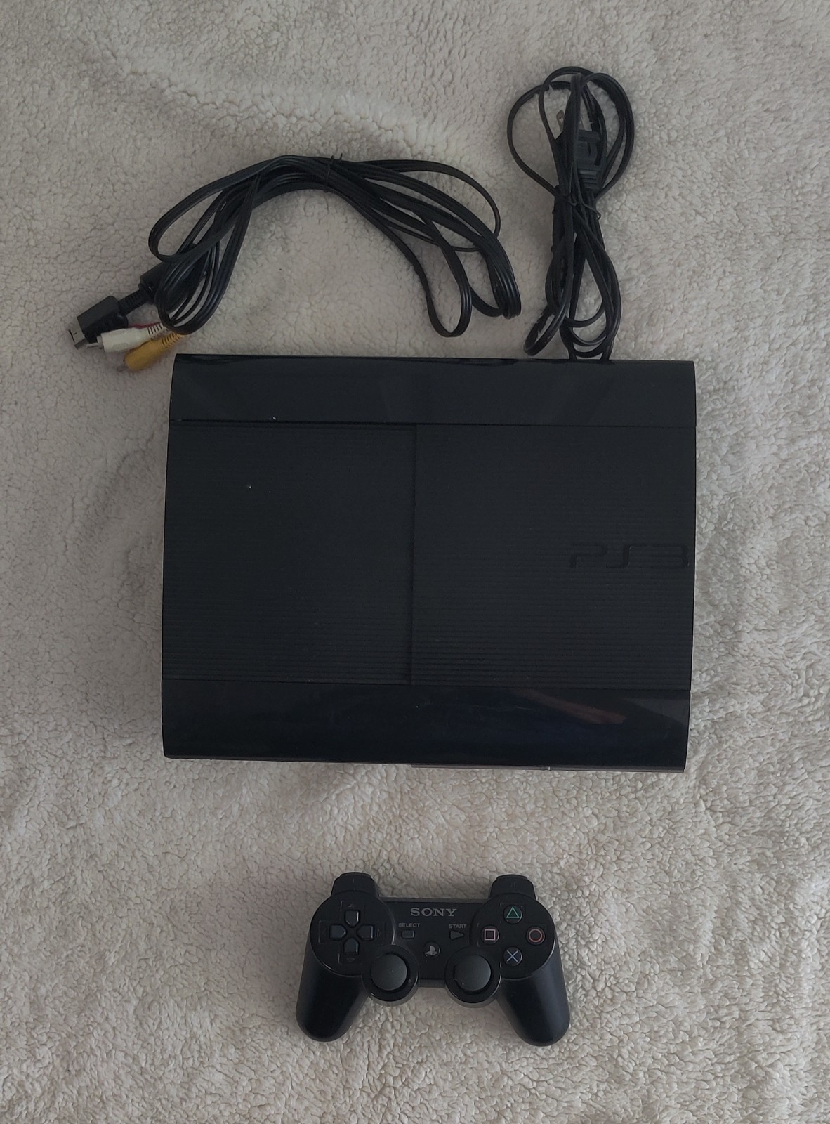Sony PlayStation3 250GB Super Slim Black PS3 Video Game Console CECH-4001B *Read