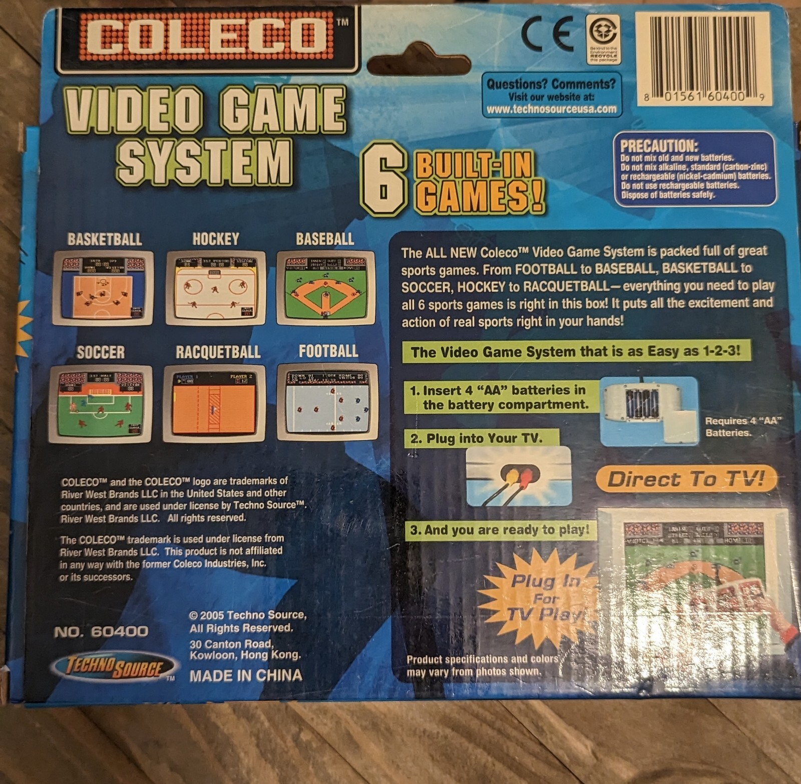 NEW Coleco Video Game System Plug N Play 6 Built In Games NOS #60400
