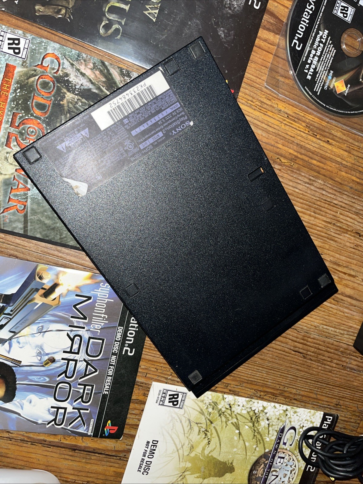 PlayStation 2 PS2 Slim SCPH-70012 TESTED w/ RARE Controller + Demo Discs