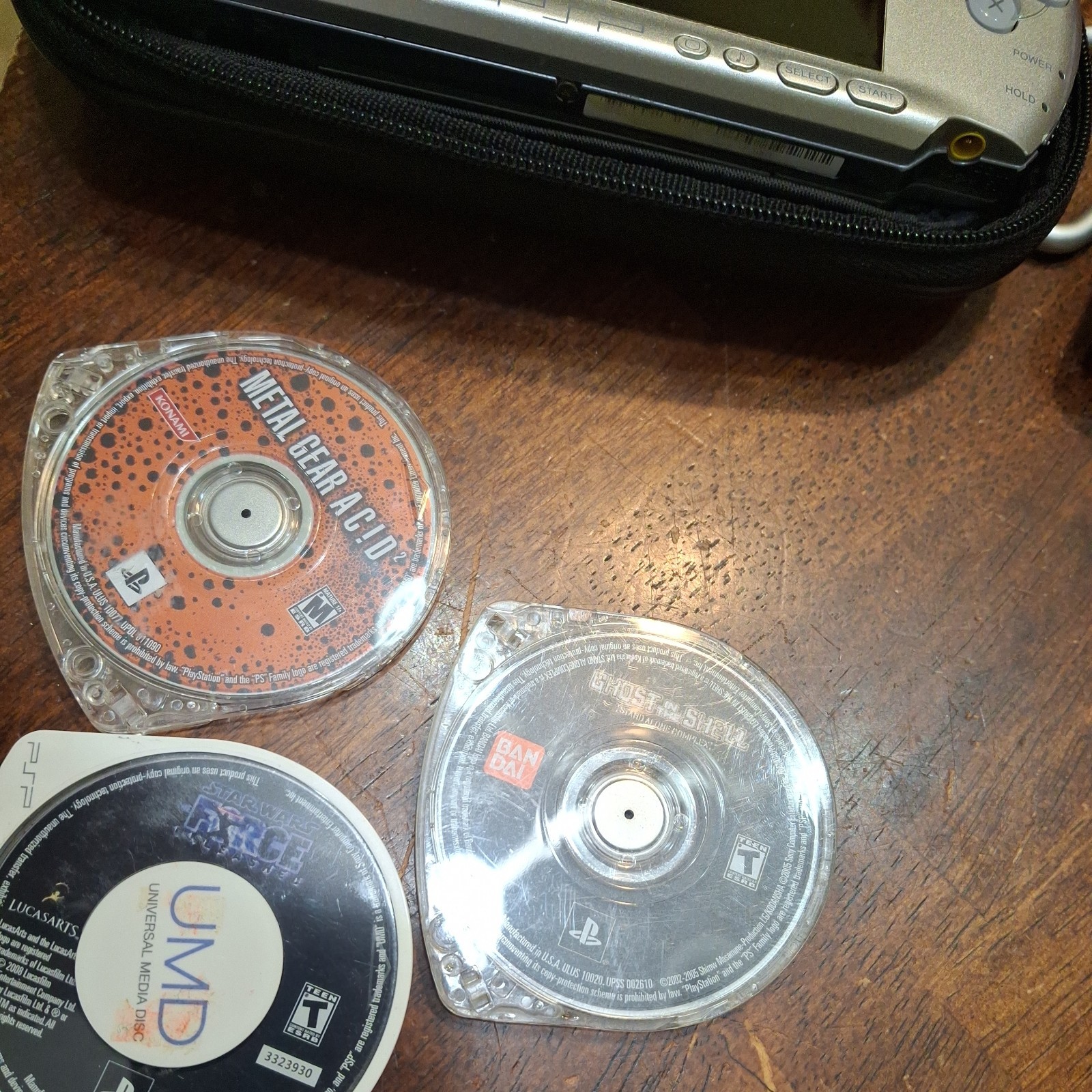 Sony PSP 3001 Silver Slim with Value Pack 3 Games and Charger Tested and Working