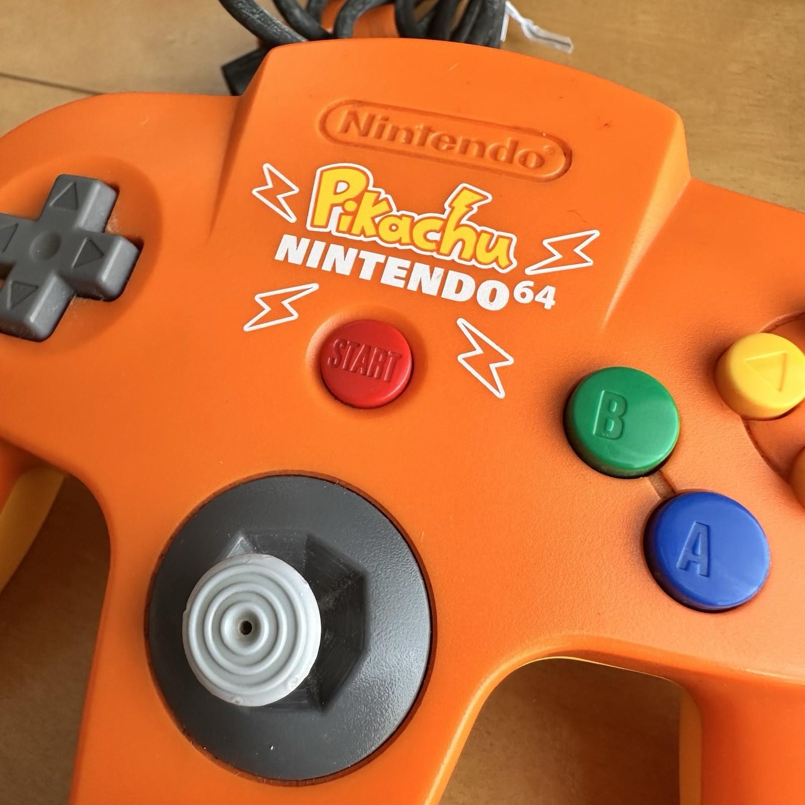 Nintendo 64 N64 Pokemon Pikachu Console Orange two Controllers Used NTSC-J