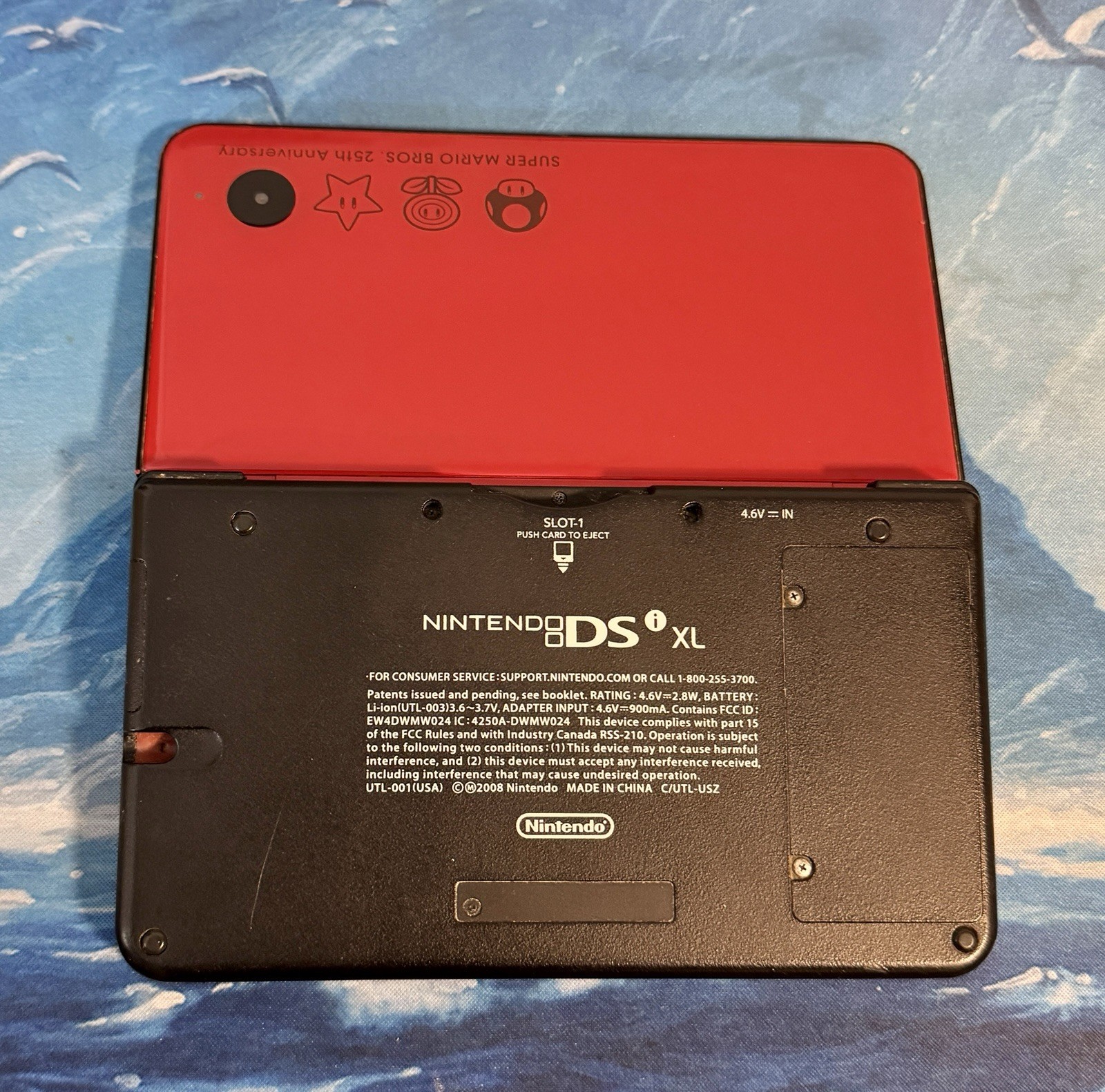 Nintendo DSi XL Red Super Mario Bros. 25th Anniversary Edition Loose w/ Charger