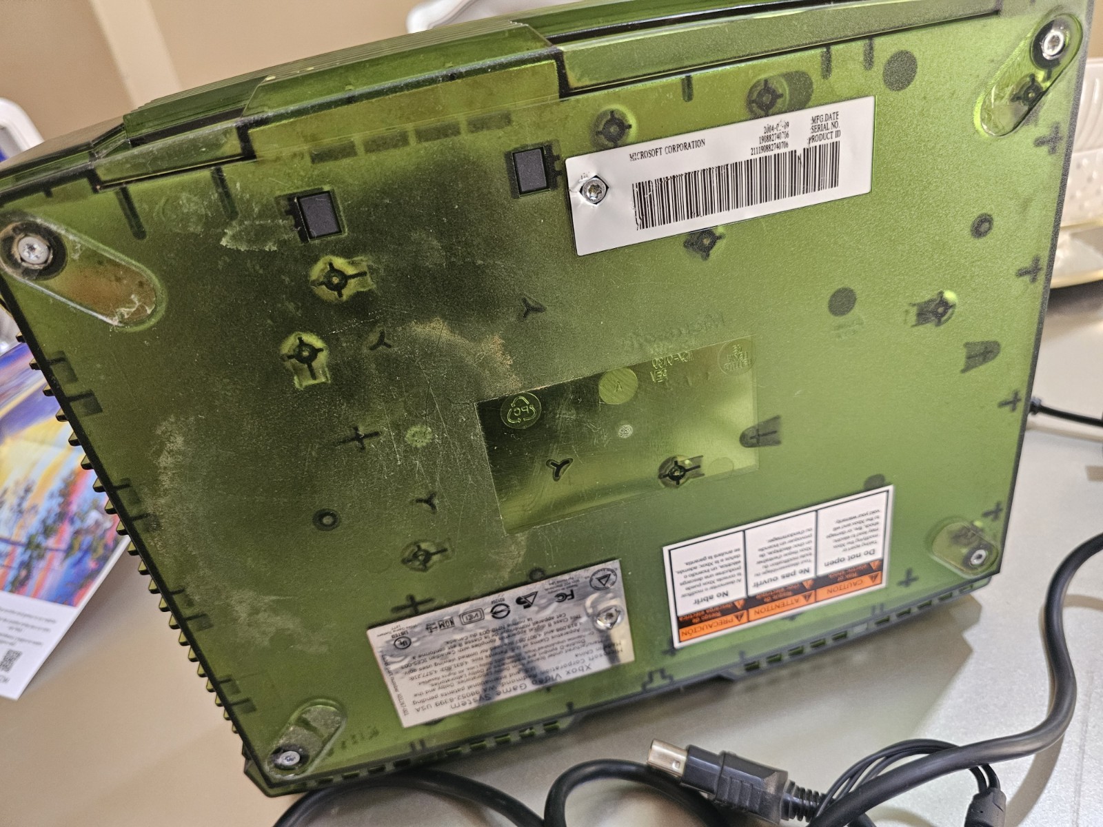 Original Xbox Halo Special Edition Green Console For Parts or Repair Please Read