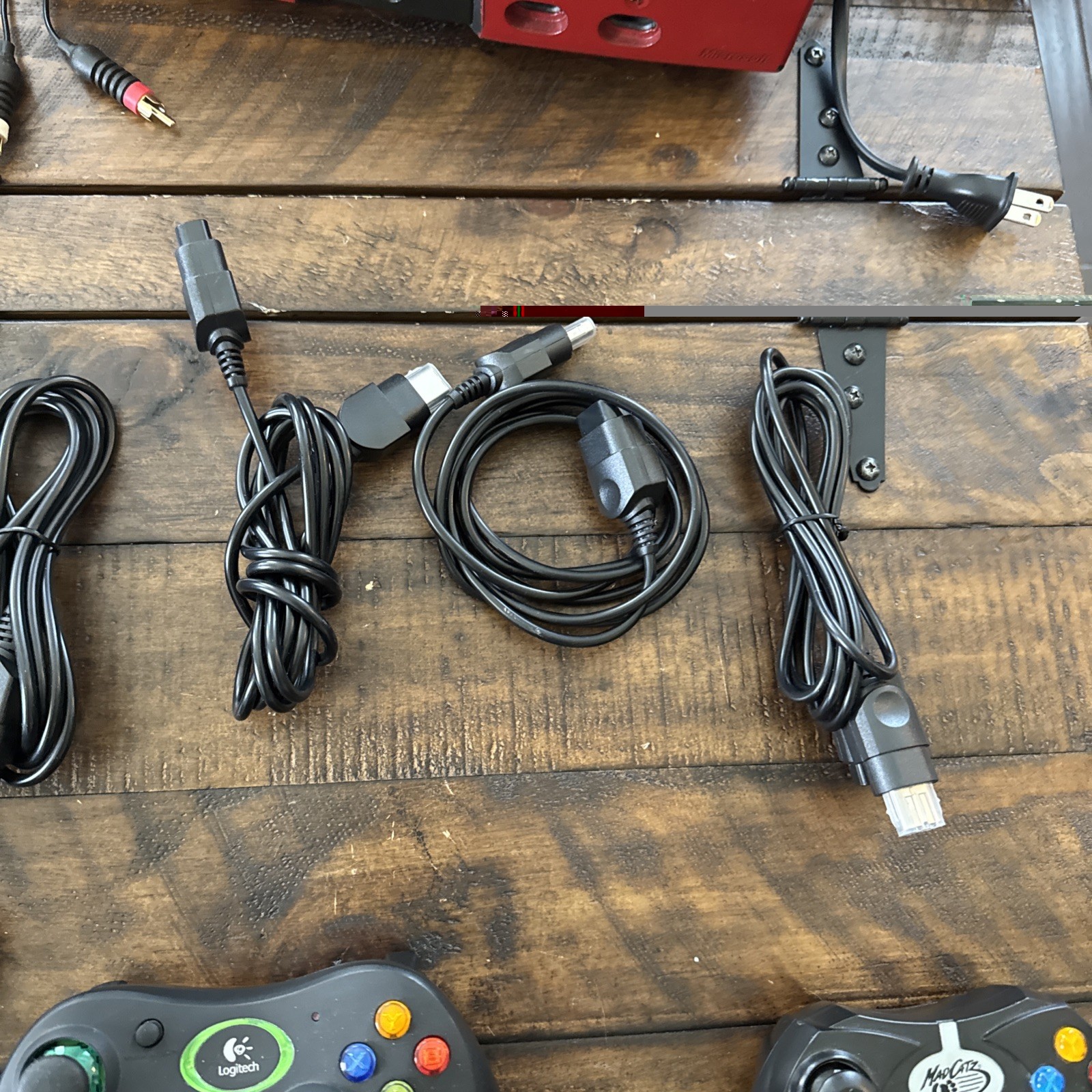 Lot Of 2 Xbox Consoles Original Black And Red 2 Logitech wireless controllers